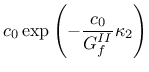 $\displaystyle c_0\exp\left(-\mbox{$\displaystyle\frac{c_0}{G^{II}_f}$}\kappa_2\right)$