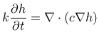 $\displaystyle k\frac{\partial h}{\partial t} = \nabla \cdot \left( c \nabla h \right)$