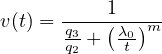       -----1----
v(t) = q3q-+ (λt0)m
       2
