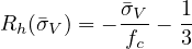 R (�σ ) = -σ�V--  1
 h  V      fc   3
