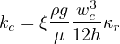      ρg w3c
kc = ξ-μ 12hκr
