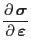 $\displaystyle \mbox{$\displaystyle\frac{\partial \,{\mbox{\boldmath $\sigma$}}}{\partial \,{\mbox{\boldmath $\varepsilon $}}}$}$