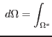 $\displaystyle \ d\Omega =
\int_{\Omega^e}$