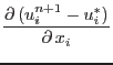 $\displaystyle \mbox{$\displaystyle\frac{\partial \,{(u^{n+1}_i-u^*_i)}}{\partial \,{x_i}}$}$