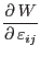 $\displaystyle \mbox{$\displaystyle\frac{\partial \,{W}}{\partial \,{\varepsilon _{ij}}}$}$